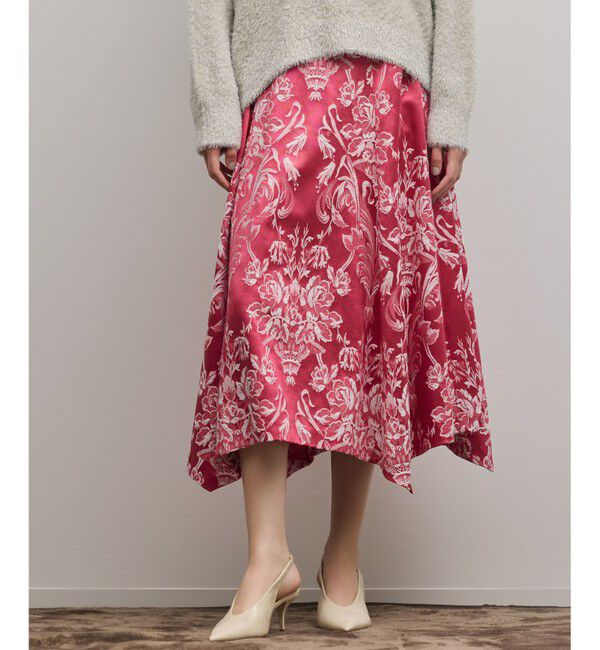 GRACE CONTINENTAL「オーナメントジャガードハンカチヘムスカート」|スカート|