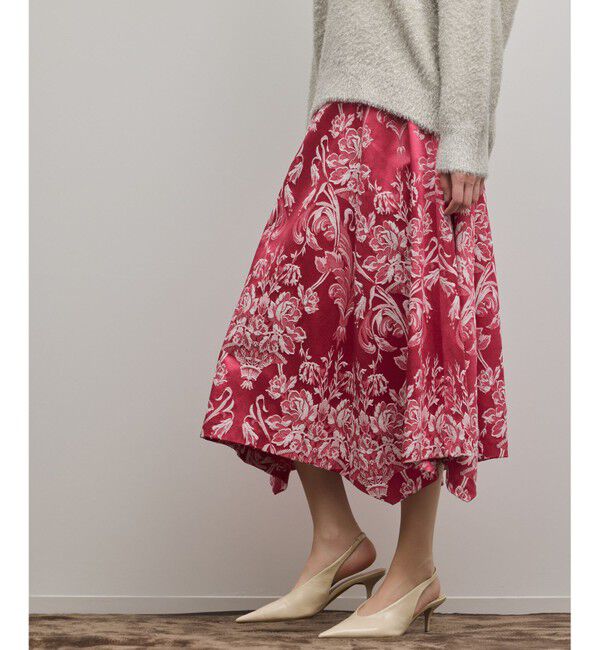 GRACE CONTINENTAL「オーナメントジャガードハンカチヘムスカート」|スカート|