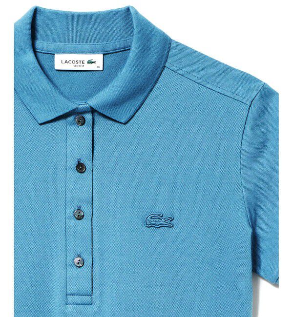 LACOSTE「スリムフィット ストレッチコットンピケポロシャツ（半袖）」|ポロシャツ|グレイッシュブルー