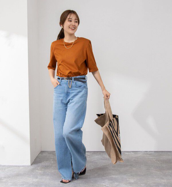 NOLLEY'S「接触冷感 70/2コンパクトクール肩パットTシャツ」|Tシャツ・カットソー|