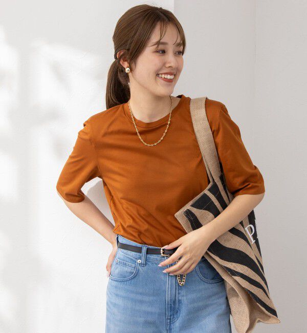 NOLLEY'S「接触冷感 70/2コンパクトクール肩パットTシャツ」|Tシャツ・カットソー|