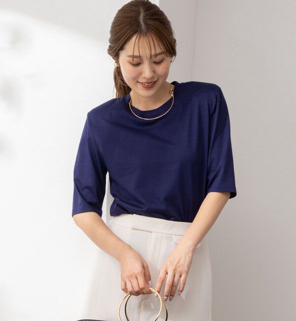 NOLLEY'S「接触冷感 70/2コンパクトクール肩パットTシャツ」|Tシャツ・カットソー|