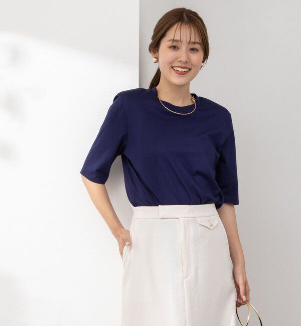 NOLLEY'S「接触冷感 70/2コンパクトクール肩パットTシャツ」|Tシャツ・カットソー|