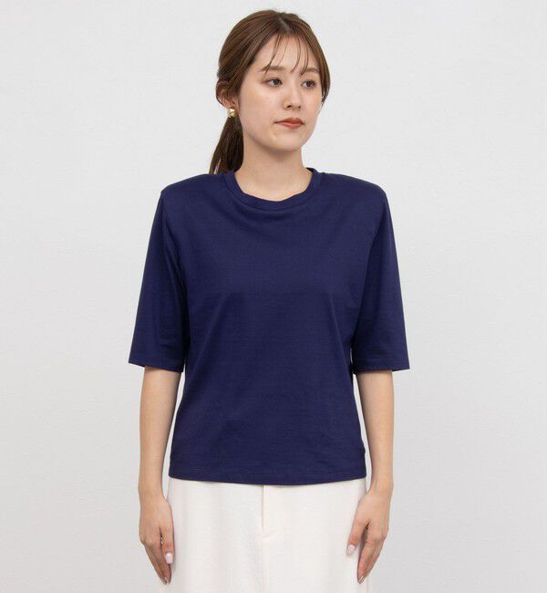 NOLLEY'S「接触冷感 70/2コンパクトクール肩パットTシャツ」|Tシャツ・カットソー|