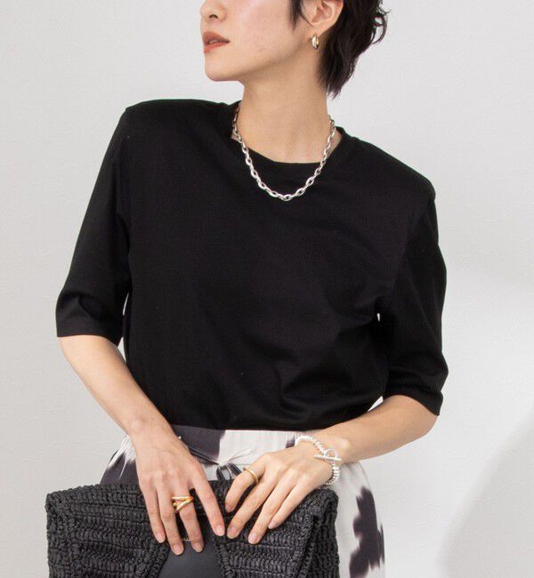 NOLLEY'S「接触冷感 70/2コンパクトクール肩パットTシャツ」|Tシャツ・カットソー|