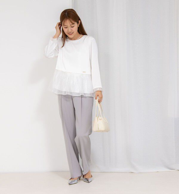 NOLLEY'S「オトナサテンオーガンギャザーブラウス」|シャツ・ブラウス|