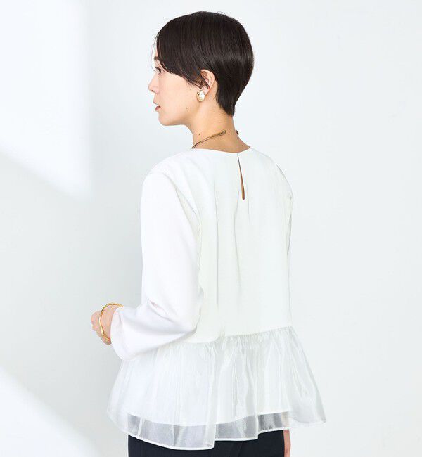 NOLLEY'S「オトナサテンオーガンギャザーブラウス」|シャツ・ブラウス|