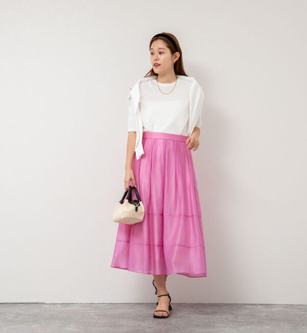 NOLLEY'S「《セットアップ対応》ウォッシャブルタックフレアシアースカート」|スカート|