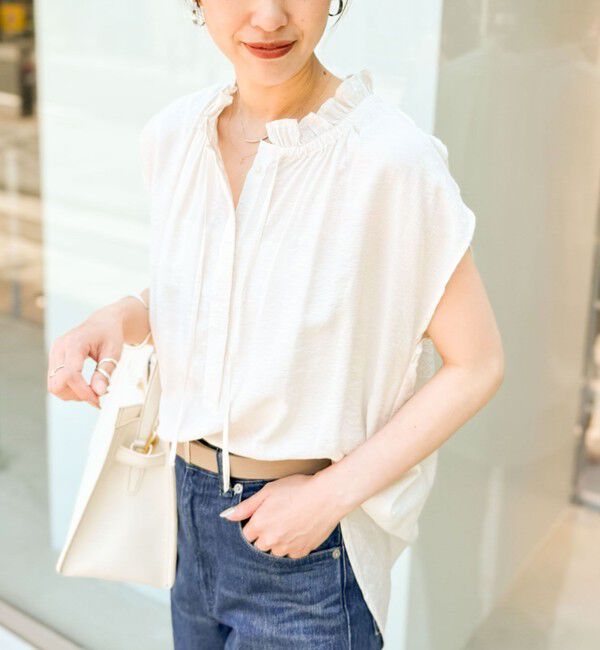 NOLLEY'S「フリル衿ブラウス」|シャツ・ブラウス|オフホワイト