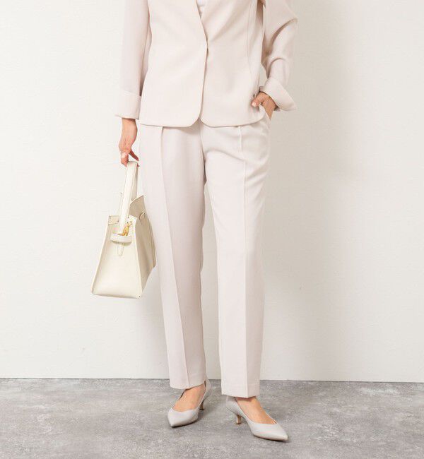 NOLLEY'S sophi「《セットアップ対応》ウォッシャブル強撚タックパンツ」|その他|ベージュ