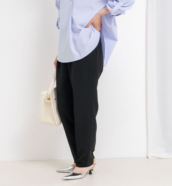 NOLLEY'S sophi「《セットアップ対応》ウォッシャブル強撚タックパンツ」|その他|ブラック