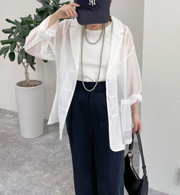 fredy emue「チャイナ釦シアージャケット」|テーラードジャケット|