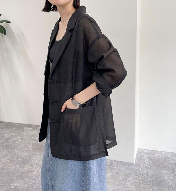 fredy emue「チャイナ釦シアージャケット」|テーラードジャケット|