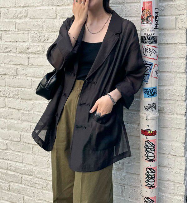 fredy emue「チャイナ釦シアージャケット」|テーラードジャケット|