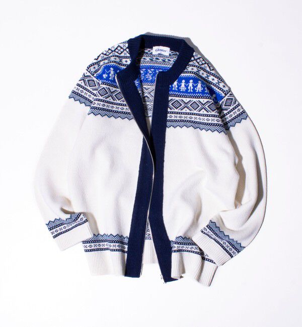 GLOSTER「【GLOSTER/グロスター】フェアアイル柄 エスニック ジップカーディガン ユニセックス」|カーディガン|