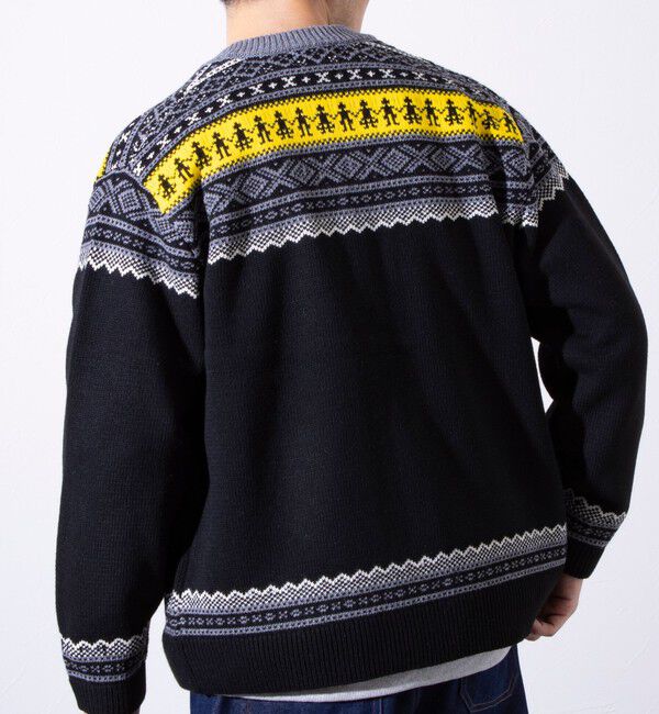 GLOSTER「【GLOSTER/グロスター】フェアアイル柄 エスニック ジップカーディガン ユニセックス」|カーディガン|