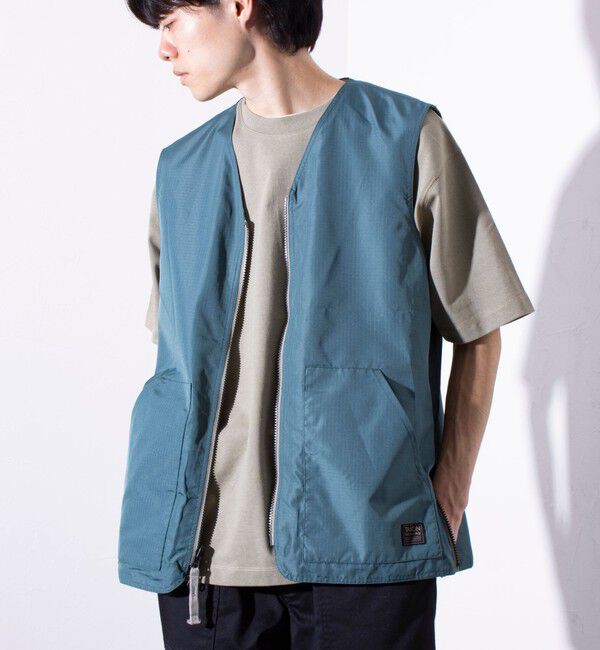 GLOSTER「【TAION/タイオン】ミリタリー Ripstop  Vネックジップリバーシブルベスト ユニセックス」|ベスト・ジレ|