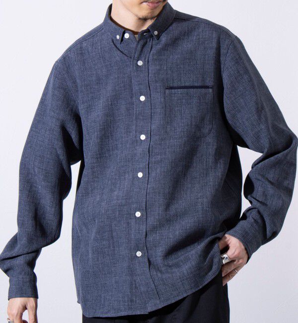 GLOSTER「【GLOSTER/グロスター】リネンライクキャンバス チビ衿ボタンダウンシャツ」|シャツ・ブラウス|
