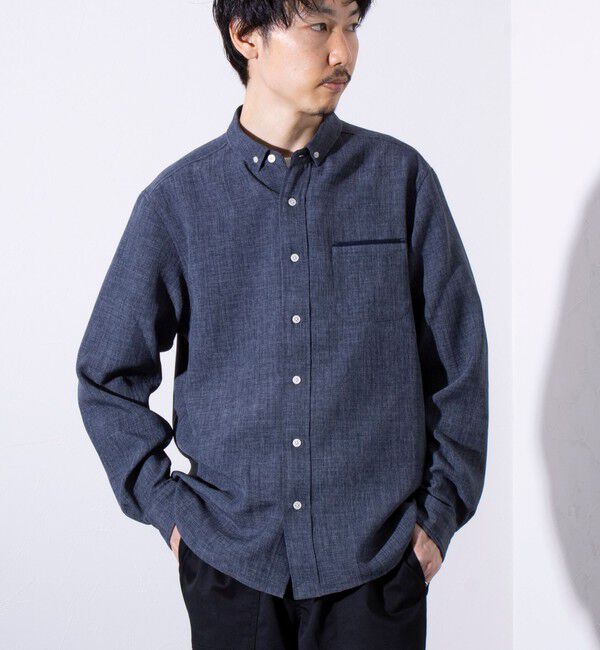 GLOSTER「【GLOSTER/グロスター】リネンライクキャンバス チビ衿ボタンダウンシャツ」|シャツ・ブラウス|
