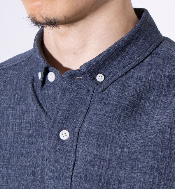 GLOSTER「【GLOSTER/グロスター】リネンライクキャンバス チビ衿ボタンダウンシャツ」|シャツ・ブラウス|