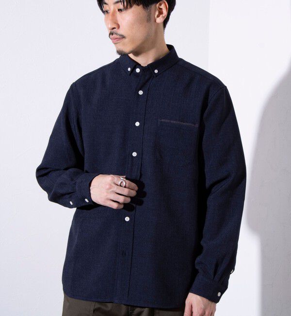 GLOSTER「【GLOSTER/グロスター】リネンライクキャンバス チビ衿ボタンダウンシャツ」|シャツ・ブラウス|