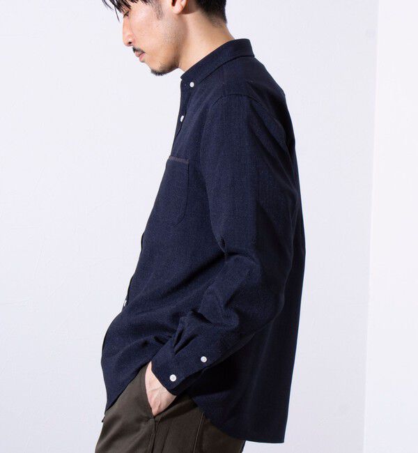 GLOSTER「【GLOSTER/グロスター】リネンライクキャンバス チビ衿ボタンダウンシャツ」|シャツ・ブラウス|