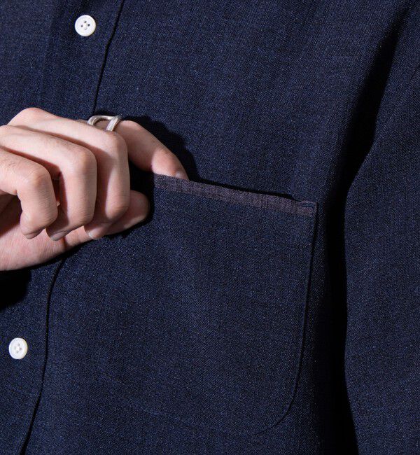 GLOSTER「【GLOSTER/グロスター】リネンライクキャンバス チビ衿ボタンダウンシャツ」|シャツ・ブラウス|