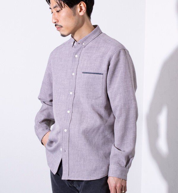 GLOSTER「【GLOSTER/グロスター】リネンライクキャンバス チビ衿ボタンダウンシャツ」|シャツ・ブラウス|