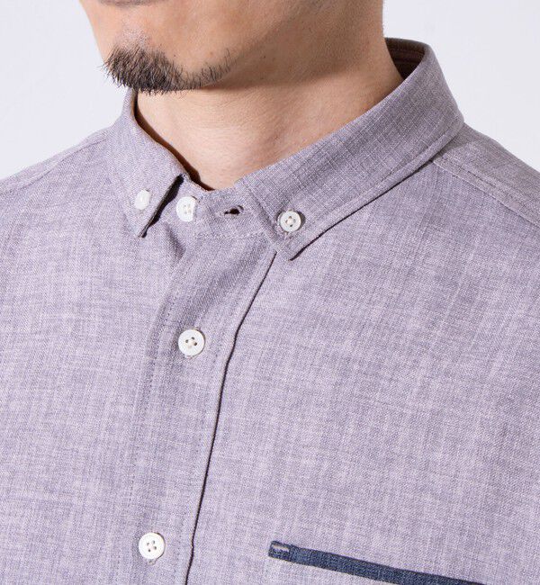 GLOSTER「【GLOSTER/グロスター】リネンライクキャンバス チビ衿ボタンダウンシャツ」|シャツ・ブラウス|