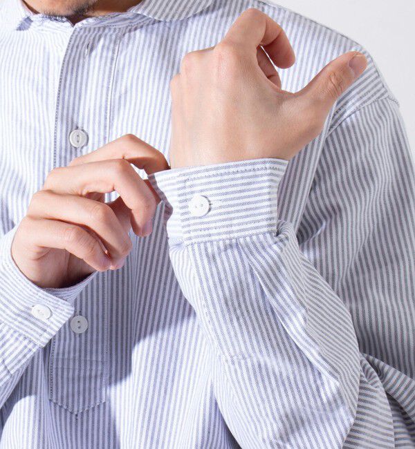 GLOSTER「【GEVACO/ゲバコ】オックスオーバーショールカラー長袖シャツ（無地/ストライプ/ギンガム）」|シャツ・ブラウス|