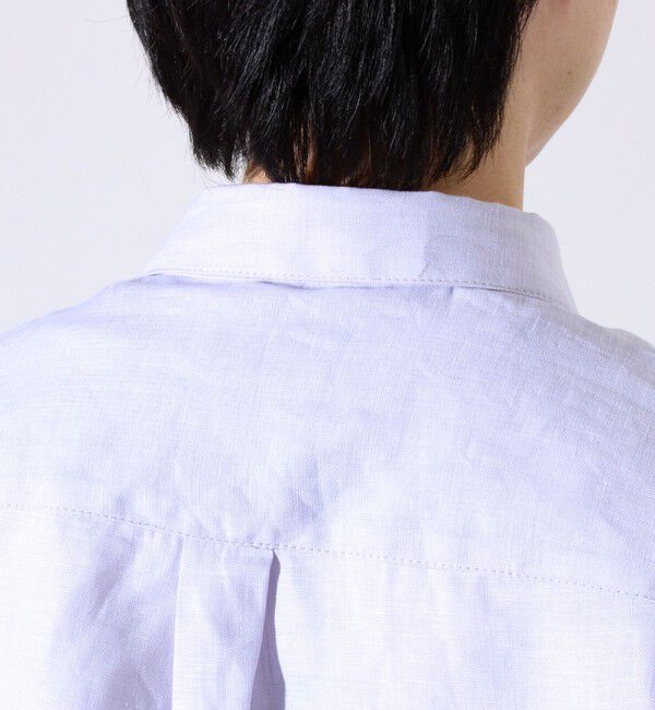 GLOSTER「【GLOSTER/グロスター】フレンチブルドッグ刺繍 リネン 7分袖シャツ」|シャツ・ブラウス|