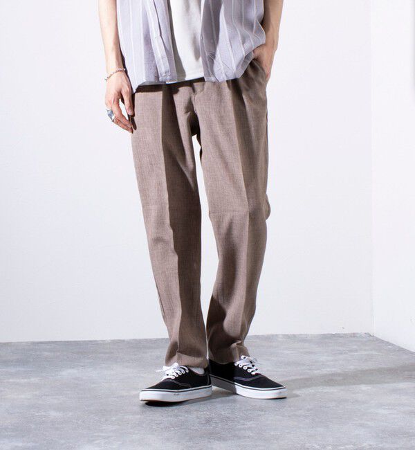 GLOSTER「【セットアップ対応】【GLOSTER/グロスター】リネンライクキャンバス イージーパンツ」|チノ|モカ