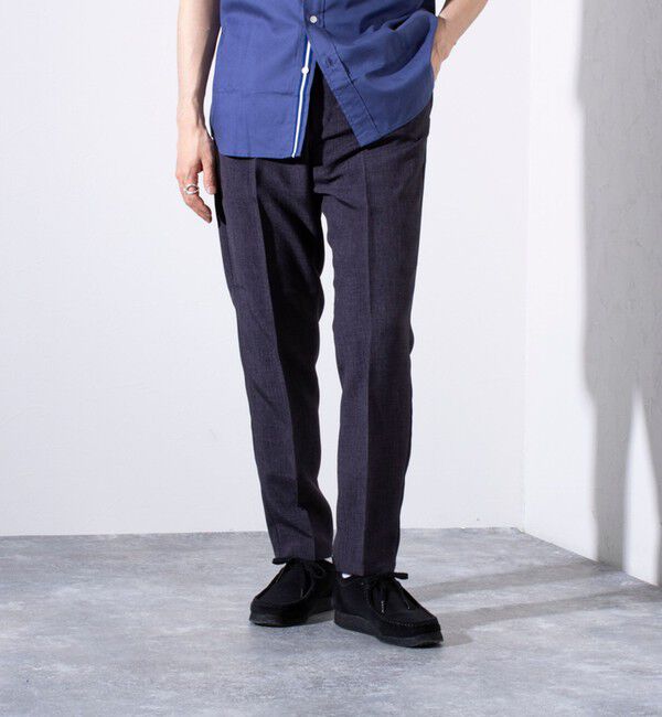 GLOSTER「【セットアップ対応】【GLOSTER/グロスター】リネンライクキャンバス イージーパンツ」|チノ|チャコールグレー