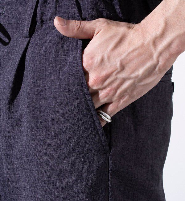 GLOSTER「【セットアップ対応】【GLOSTER/グロスター】リネンライクキャンバス イージーパンツ」|チノ|