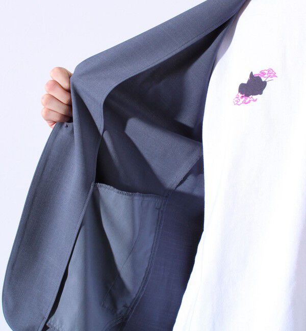 GLOSTER「【セットアップ着用可能】【GLOSTER/グロスター】ノーカラージャケット カーディガンジャケット」|ノーカラージャケット|