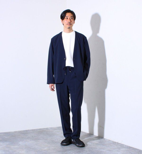 GLOSTER「【セットアップ着用可能】【GLOSTER/グロスター】ノーカラージャケット カーディガンジャケット」|ノーカラージャケット|