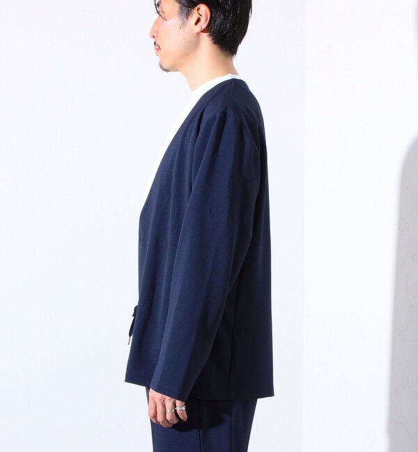 GLOSTER「【セットアップ着用可能】【GLOSTER/グロスター】ノーカラージャケット カーディガンジャケット」|ノーカラージャケット|