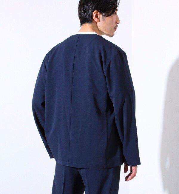 GLOSTER「【セットアップ着用可能】【GLOSTER/グロスター】ノーカラージャケット カーディガンジャケット」|ノーカラージャケット|