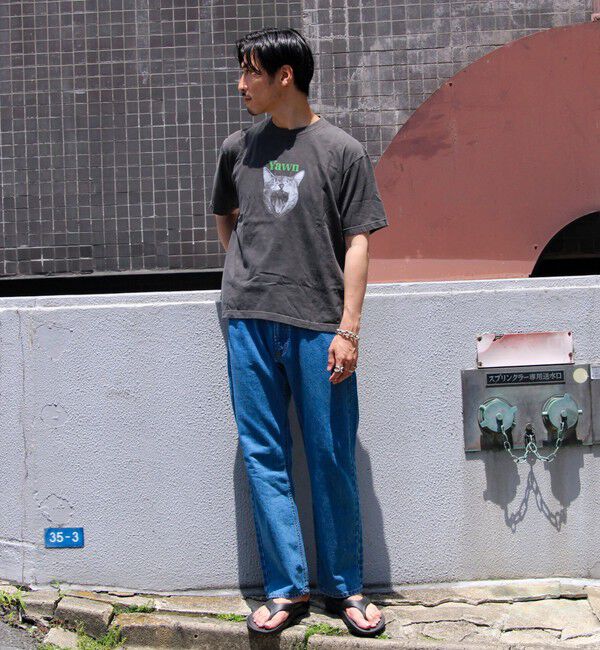 GLOSTER「【新柄追加】【GLOSTER/グロスター】DOG&CAT 犬猫プリント ピグメント プリントTシャツ」|Tシャツ・カットソー|