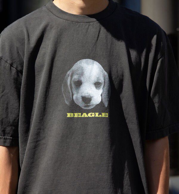 GLOSTER「【新柄追加】【GLOSTER/グロスター】DOG&CAT 犬猫プリント ピグメント プリントTシャツ」|Tシャツ・カットソー|