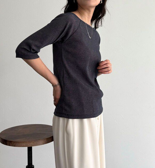 fredy emue「ラメテレコボートネックカットソー」|Tシャツ・カットソー|