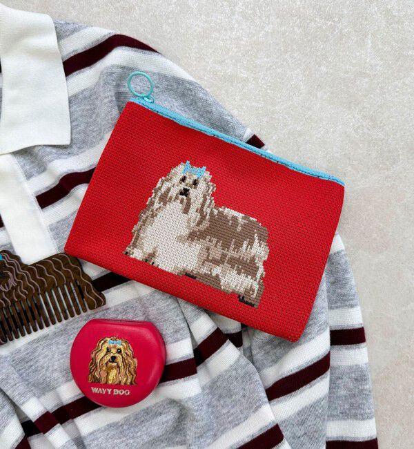 fredy emue「【Jolie Joli/ジョリジョリ】ジャガードポーチ」|ポーチ|レッド