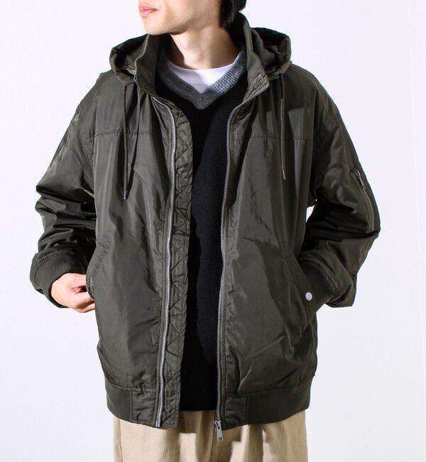GLOSTER「【フード脱着/2WAY】リブスタンドブルゾン」|ブルゾン・スタジャン|