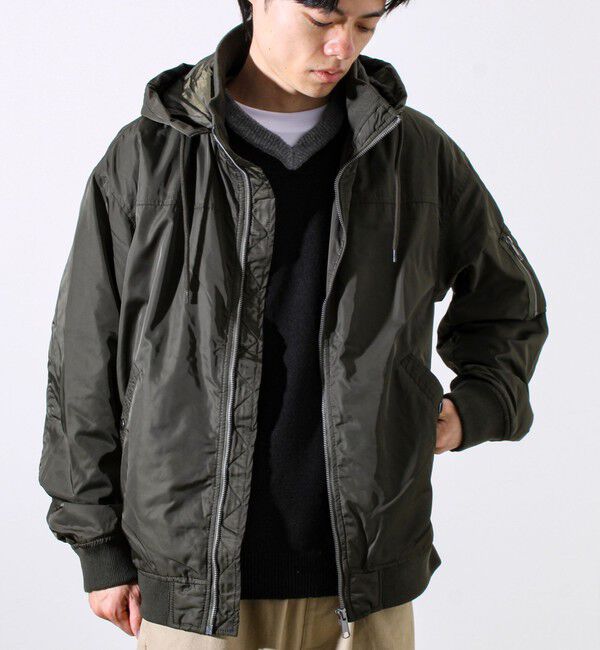GLOSTER「【フード脱着/2WAY】リブスタンドブルゾン」|ブルゾン・スタジャン|