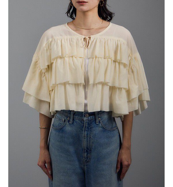 SALON adam et rope'「コットンラッフルブラウス」|シャツ・ブラウス|