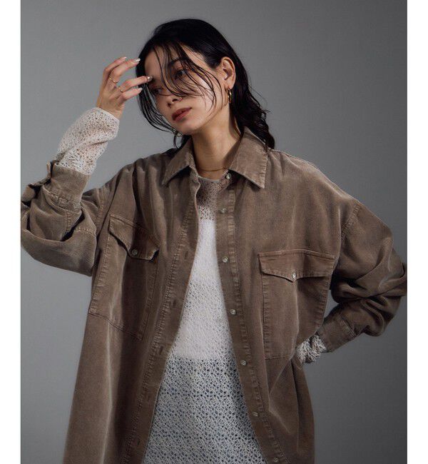SALON adam et rope'「フェードコーデュロイオーバーシャツ / セットアップ対応」|シャツ・ブラウス|ブラウン系(22)