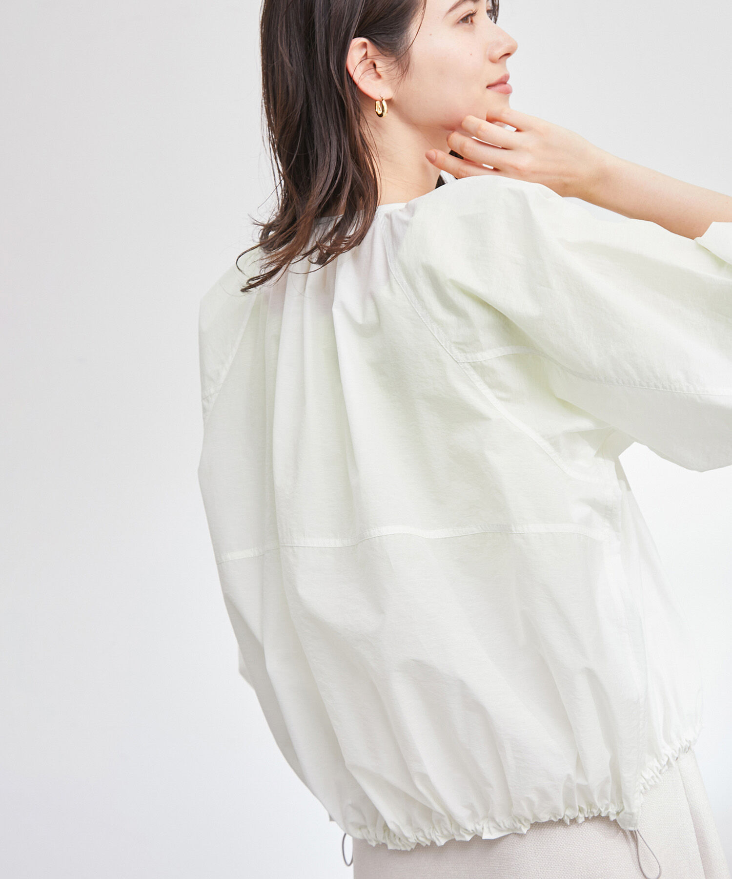 ROPE「コットンタフタギャザーブルゾン」|ブルゾン・スタジャン|