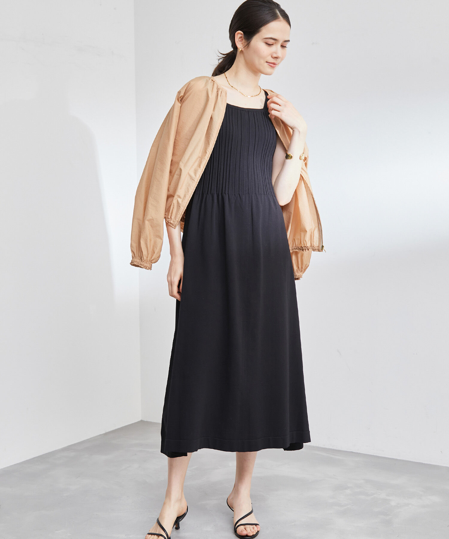 ROPE「コットンタフタギャザーブルゾン」|ブルゾン・スタジャン|