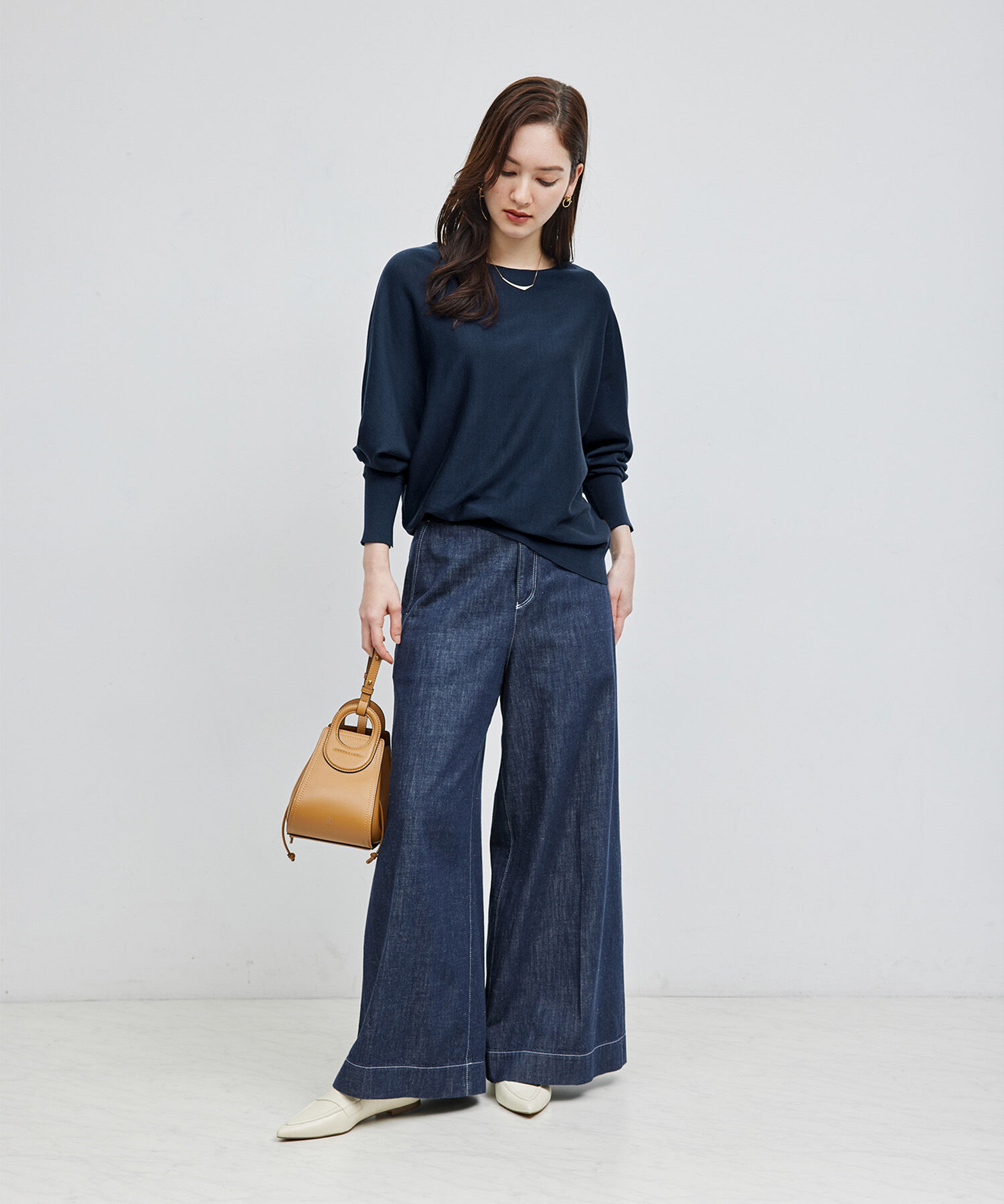 ROPE「シルクコットン ドルマンスリーブ プルオーバー」|ニット・セーター|