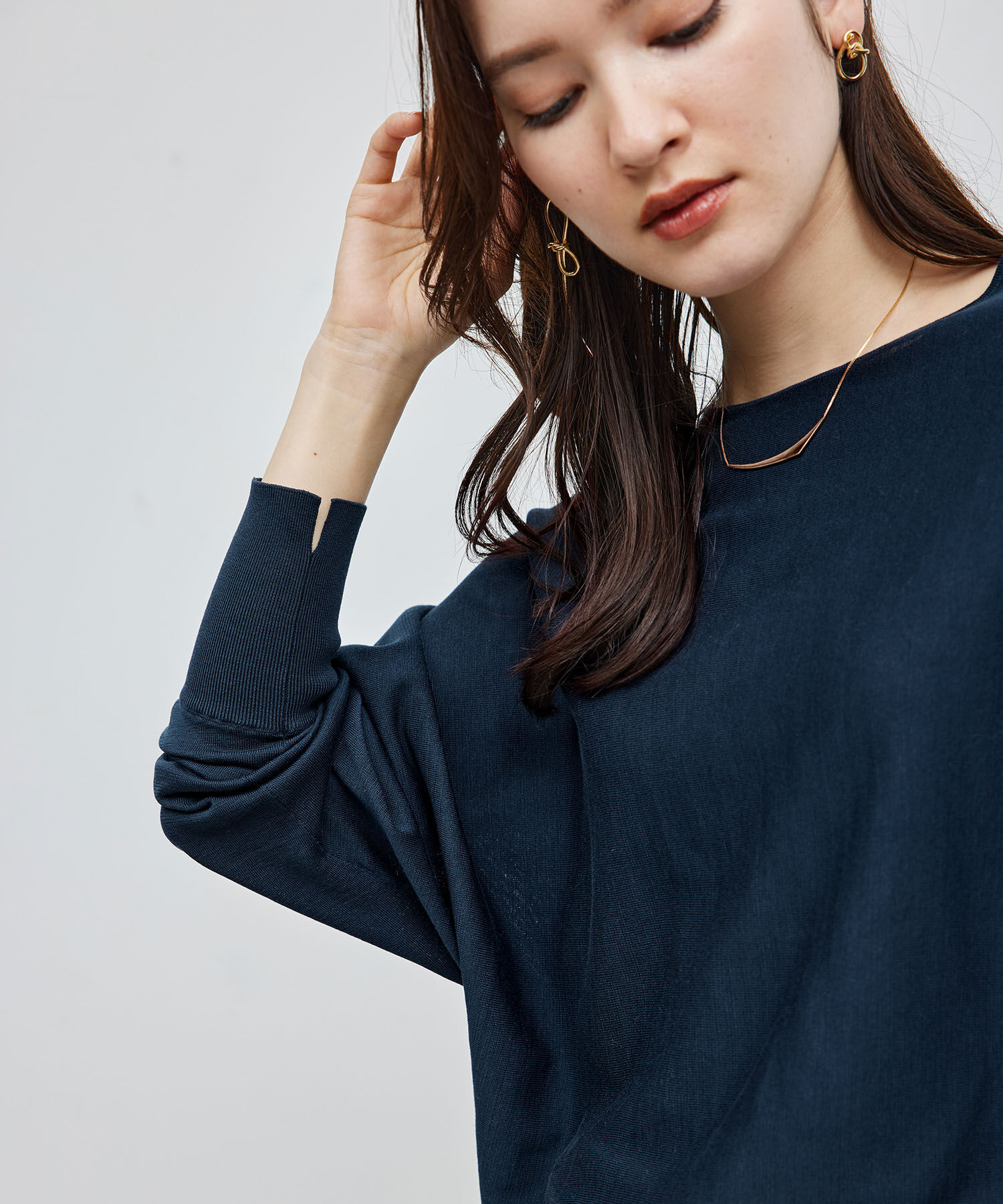 ROPE「シルクコットン ドルマンスリーブ プルオーバー」|ニット・セーター|